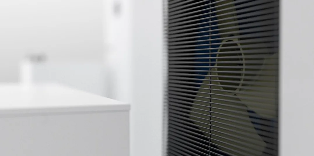 Close-up at outdoor unit.