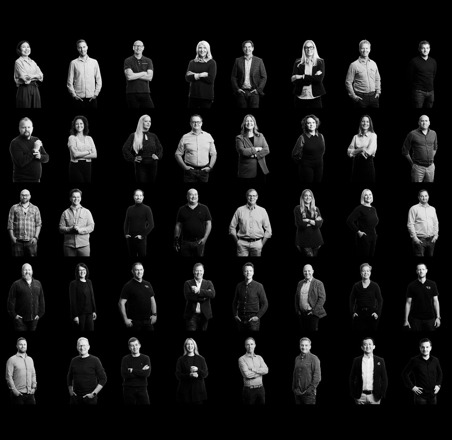 Photos of employees of ES Group